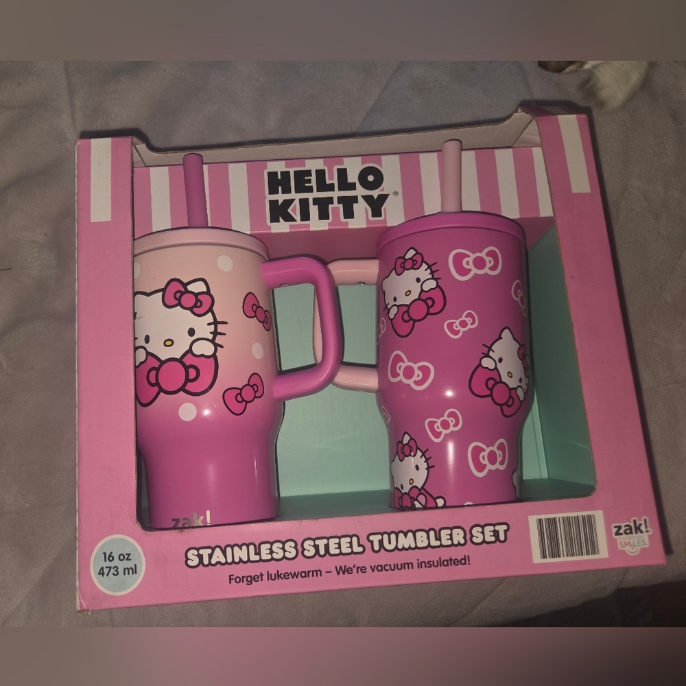 Hello Kitty Pink Stainless Steel Tumbler Set